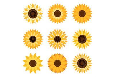 Sunflower emblem set