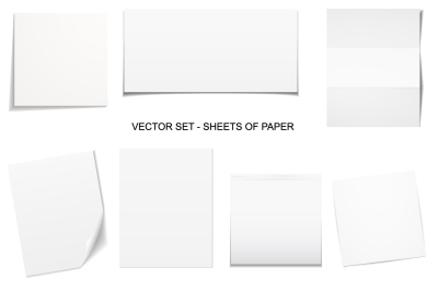 Sheets of paper. Vector collection.