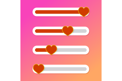 Social network sliders indicator love