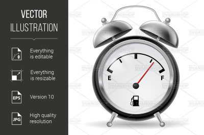 Fuel indicator in clock design.