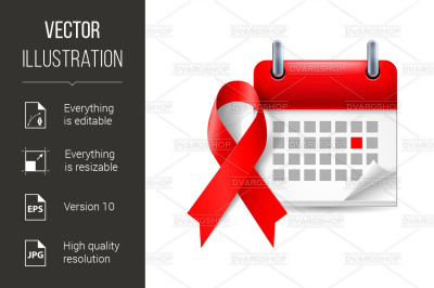 AIDS awareness ribbon and calendar