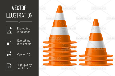 Piles of traffic cones