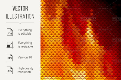 Scales pattern in red and orange shades