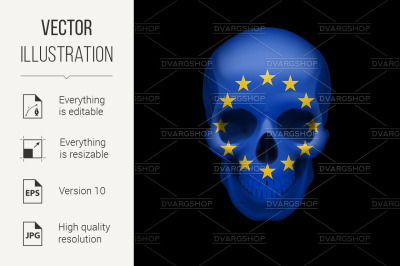 Skull with EU flag