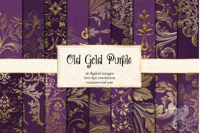 Old Gold Purple Digital Paper