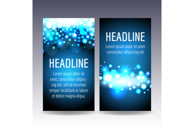 Bokeh blue lights flyer templates