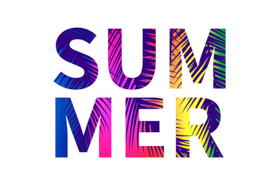 Summer poster with colorful letters