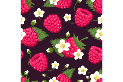 Raspberry seamless pattern