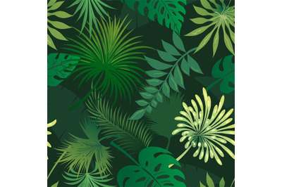 Tropical leaves seamless pattern