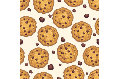 Choco chip cookie seamless pattern