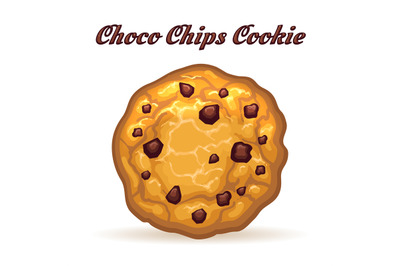 Chocolate chip biscuit cookie icon