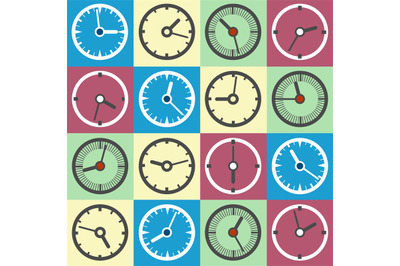 Colorful clock icons