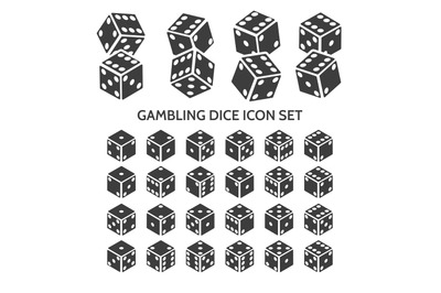 Gambling dice icon set