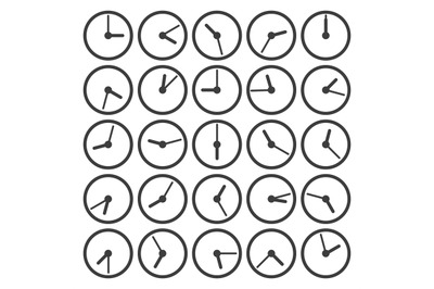 Clock icons set