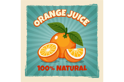 Orange fruit vintage poster