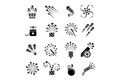 Pyrotechnic black icons