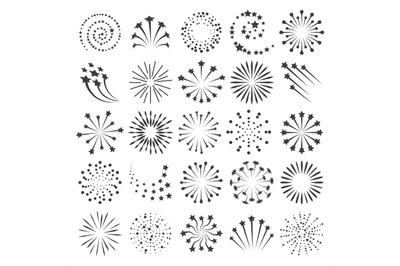 New year fireworks icons