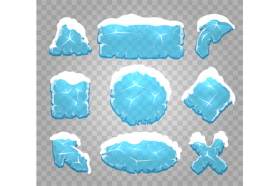 Ice and snow interface buttons