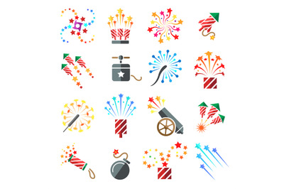 Pyrotechnic colored icons