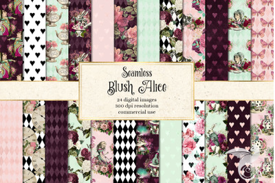 Blush Alice in Wonderland Digital Paper