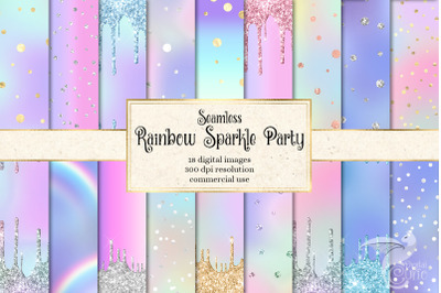 Rainbow Sparkle Party Digital Paper