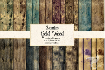 Seamless Gold Wood Digital Paper