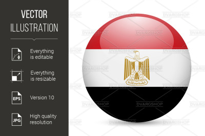 Round glossy icon of Egypt