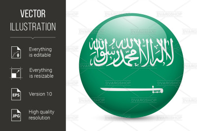 Round glossy icon of Saudi Arabia