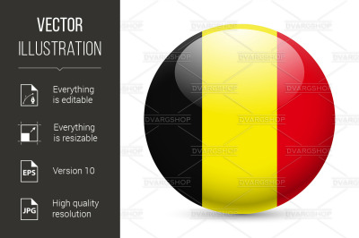 Round glossy icon of Belgium