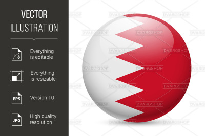 Round glossy icon of Bahrain