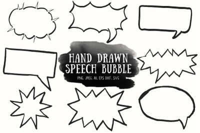 10 Handdrawn Speech Bubble Cliparts