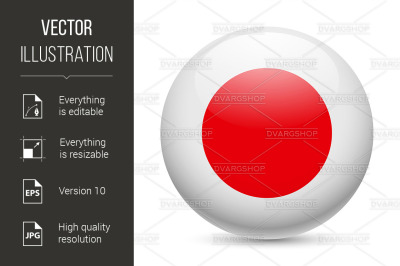 Round glossy icon of Japan