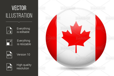 Round glossy icon of Canada