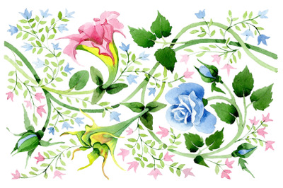 Floral watercolor pattern png