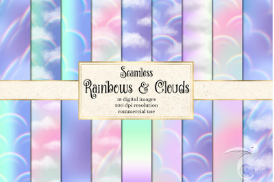 Rainbows and Clouds Digital Paper