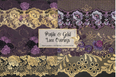 Purple and Gold Lace Overlays
