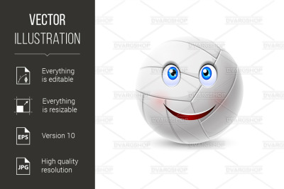 Volleyball ball cartoon character