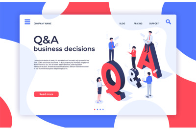 Questions and answers. Find decision, problem solving and Q_A business