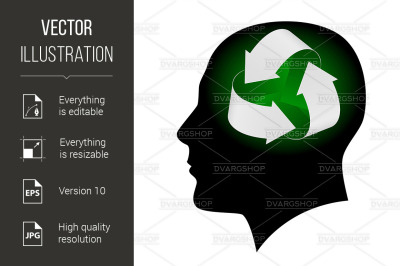 Ecology symbol in human head