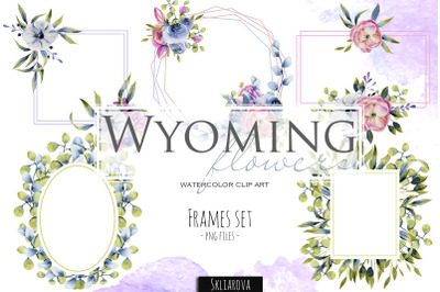 Wyoming flowers. Frames set.