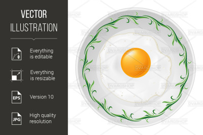 Fried egg on plate