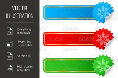 Colored labels selling the new year