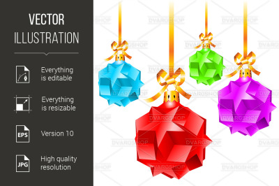 Abstract colorful Christmas decorations