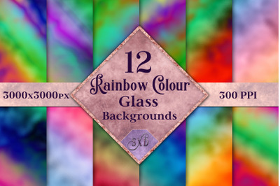 Rainbow Colour Glass Backgrounds - 12 Images