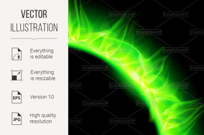 Solar corona in green.