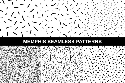 Memphis seamless patterns.