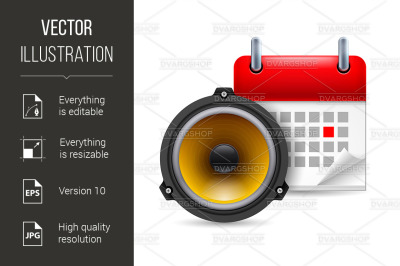 Sound speaker and calendar