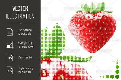 Halftone strawberry illustration