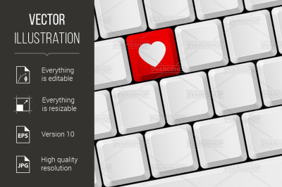 Keyboard with heart button