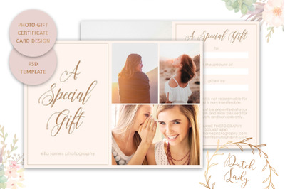 PSD Photo Gift Card Template #15